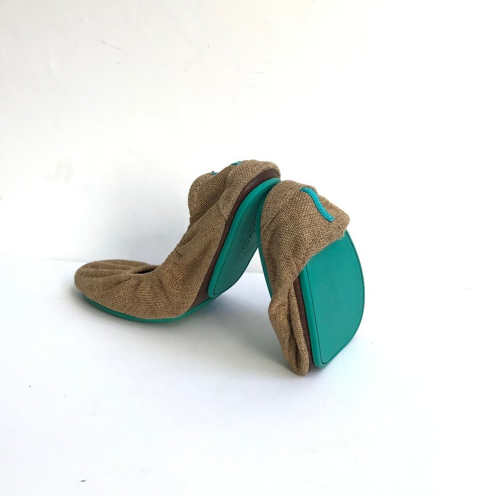 Tieks Brentwood Tan Brown Neutral Vegan Designer Ballerina Flats Casual Shoes 8.